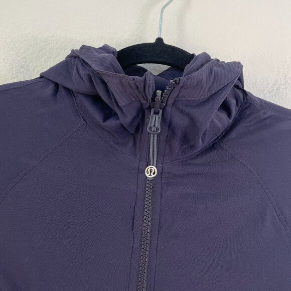 Lululemon Womens 8 Flux Jacket Reversible Zip Up Hooded Navy - Picture 13 of 16